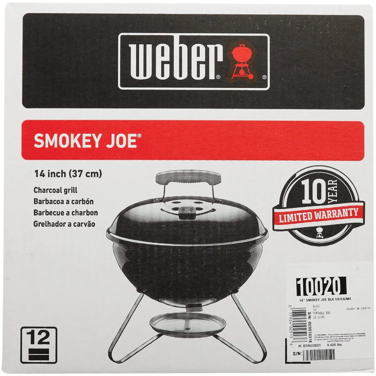 Weber Smokey Joe 14 In. Dia. Black Charcoal Grill