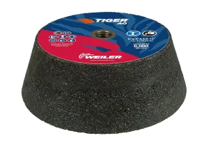 Weiler 68359 Tiger AO Type 11 Flaring Cup Wheel, A16-Q, 6/4-3/4 x 2 x 5/8-11, Rim 1.5", Back 3/4", (Pack of 5)