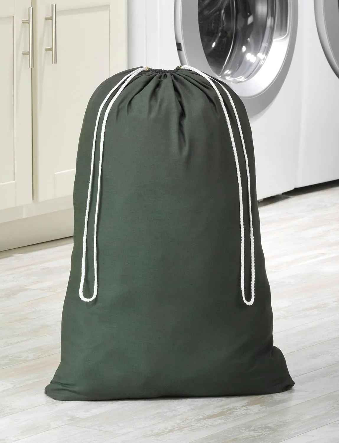 Whitmor 6353-1191-GRN Cotton Laundry Bag-Duffel Green