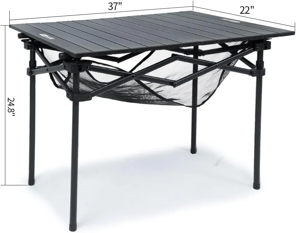 Whitsunday Aluminum Folding Outdoor Camping Table Compatible with Wagons (Carbon Black, Square (H))