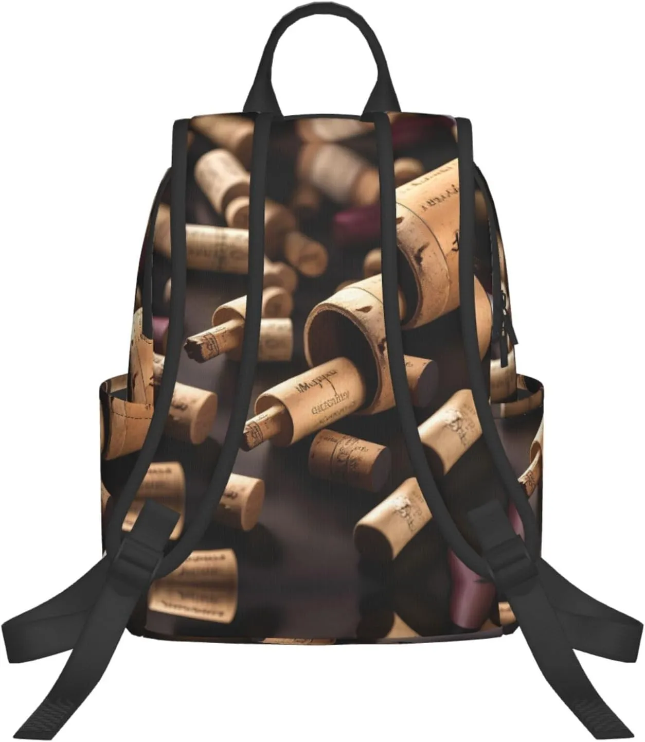 Wine Bottle Cork Print Lightweight Backpack, Travel Bookbag College Bag,Laptop Backpack For Men Women