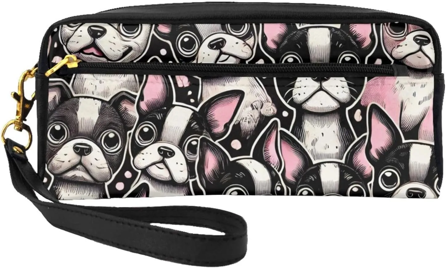 Womens Evening Clutch Cute Boston Terrier Dog Envelope Purse,Party Handbag,Makeup,Cosmetic Bag