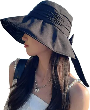 Women's Sun Hat Wide Brim Beach Sun Protection Bucket Hat for Summer Fishing Cap Gardening
