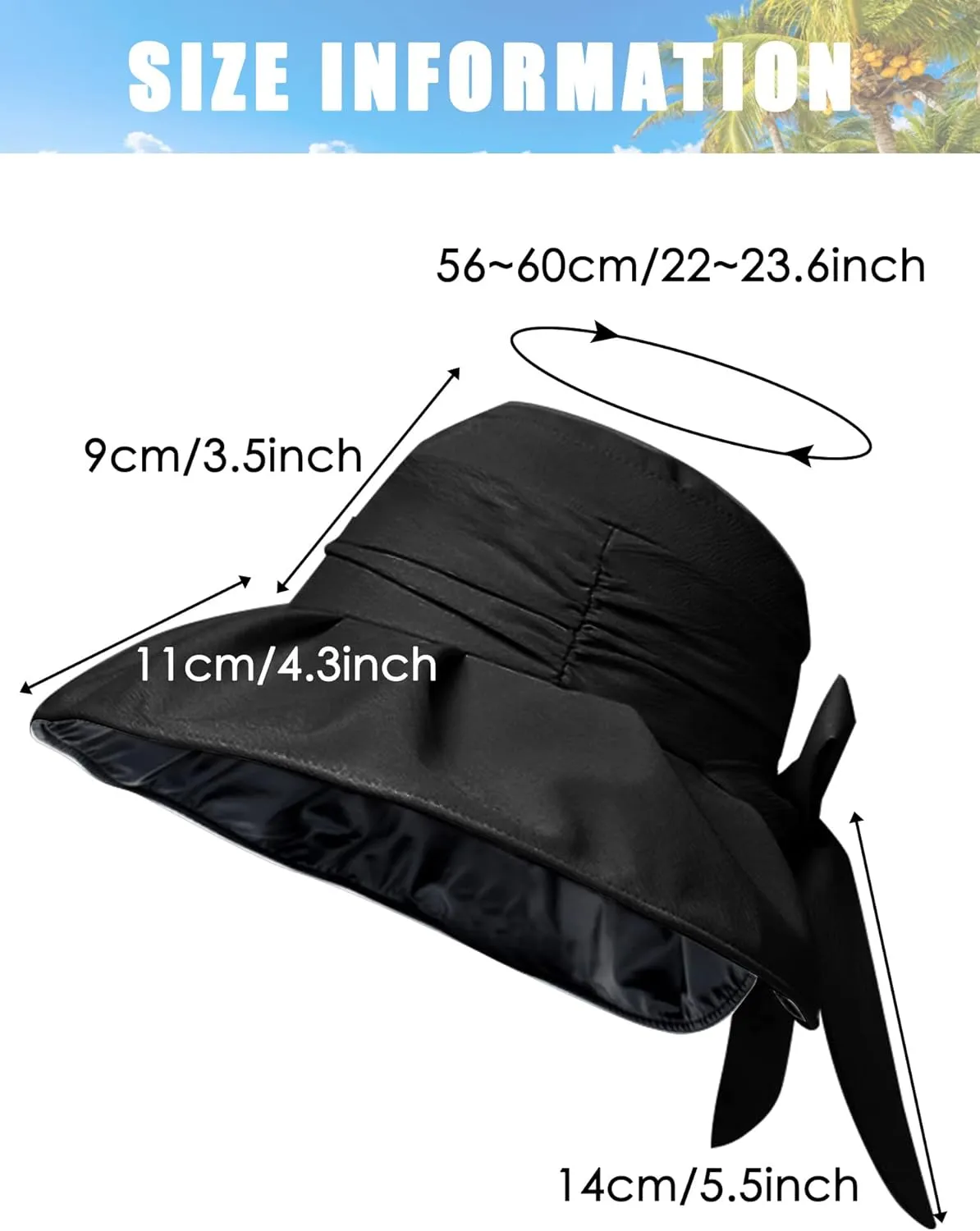 Women's Sun Hat Wide Brim Beach Sun Protection Bucket Hat for Summer Fishing Cap Gardening