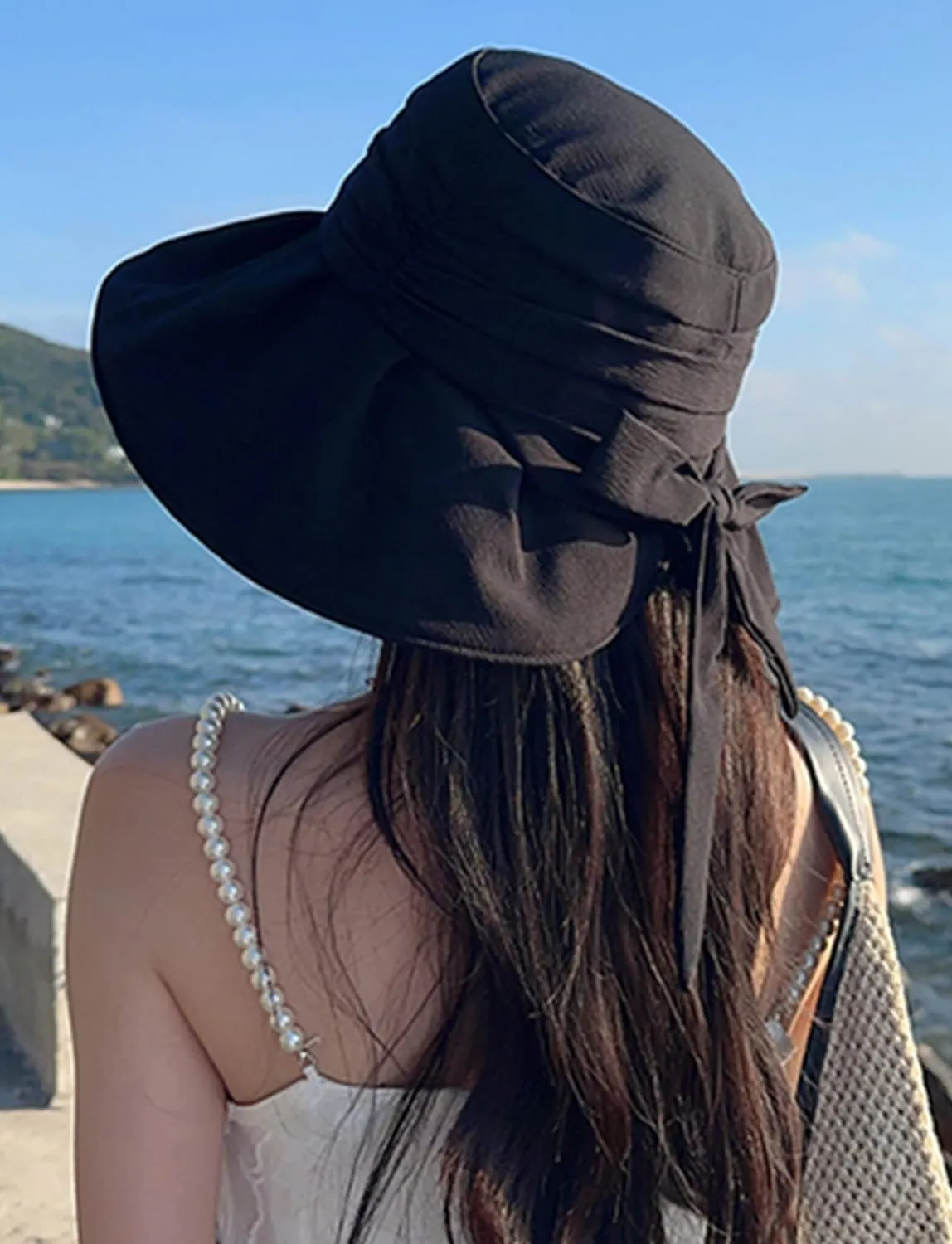 Women's Sun Hat Wide Brim Beach Sun Protection Bucket Hat for Summer Fishing Cap Gardening