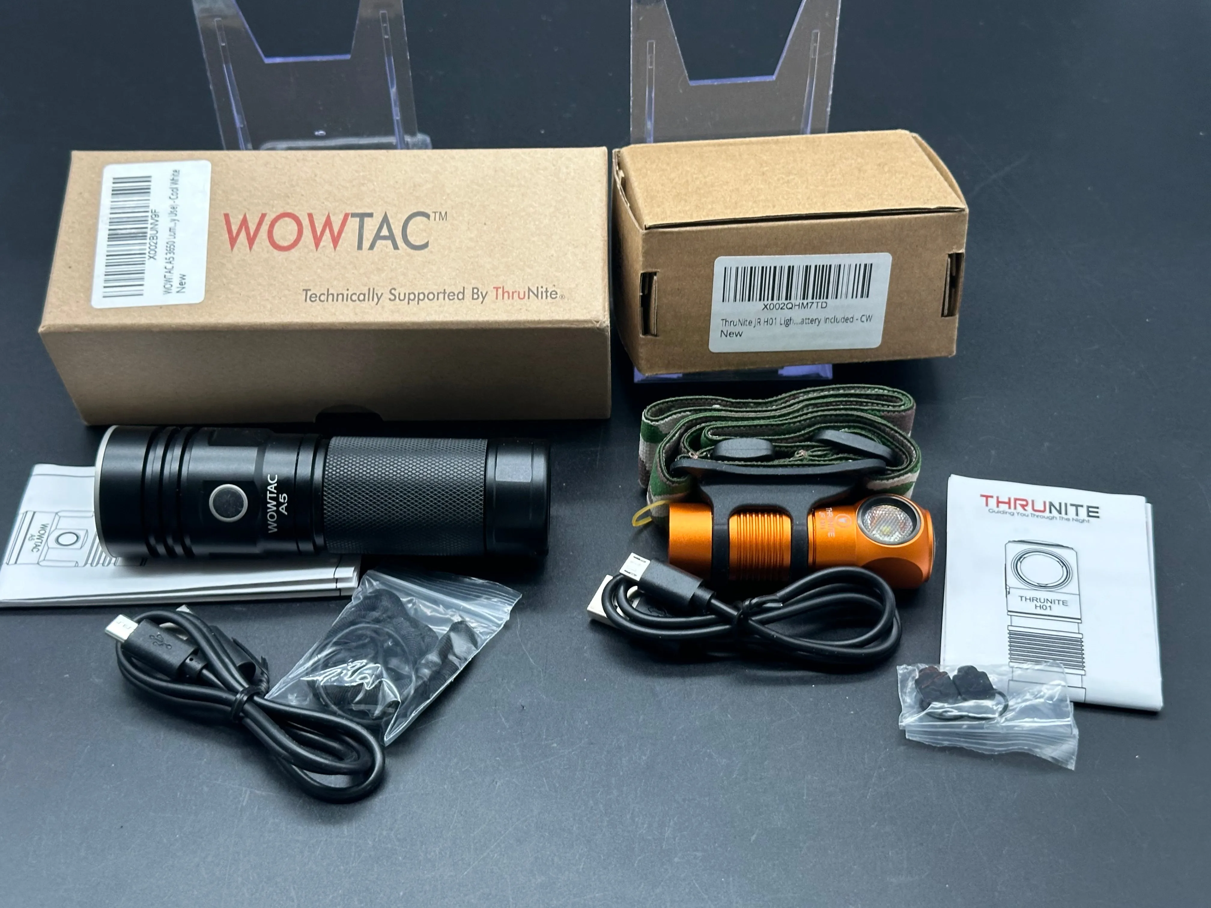 Wowtac A5 and ThruNite JR H01 headlamp bundle rechargeable flashlights