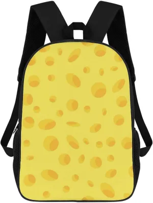 Yellow Cheese Pattern Backpack for Worker Business Hiking Travel Bag Shoulders Bag