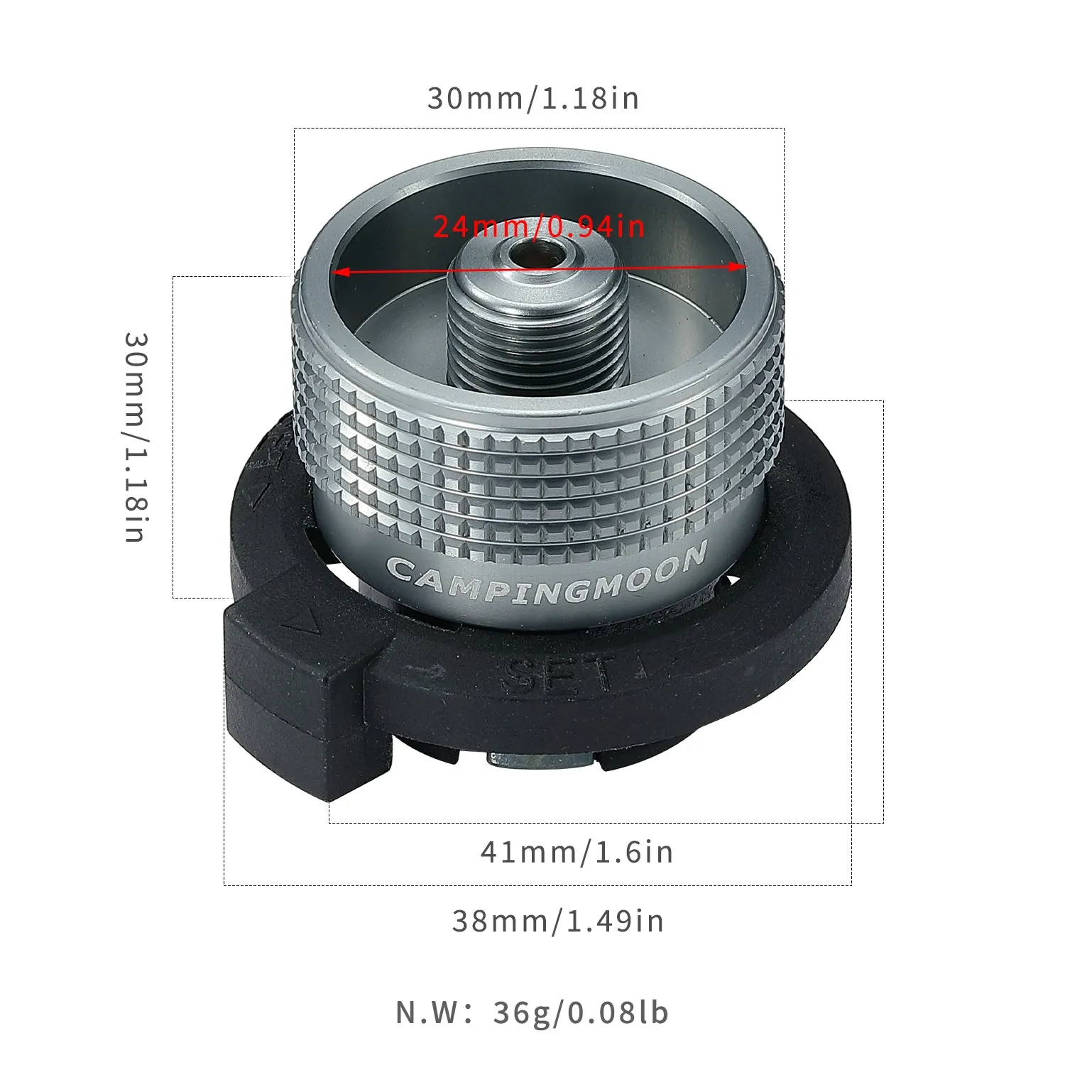 Z11 Vertical Gas Stove Adapter, Butane Canister to EN417 Lindal Valve