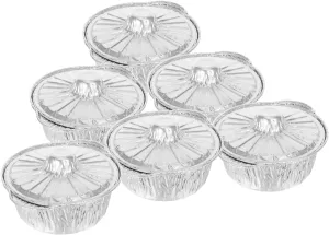Zerodeko 6 Pcs Aluminum Foil Cooking Pots with Lids Disposable Outdoor Soup Pans for Camping Picnics and Family Gatherings Convenient Cooking and Clean Up